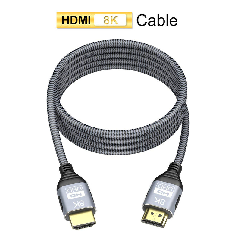 CABLEDECONN 8K HDMI UHD 8K High Speed 48Gbps 8K@60Hz 4K@120Hz HDCP2.2 4:4:4 HDR 3D ARC HDMI Cable Compatible with HDMI Laptops PS5 Xbox HDTVs Projectors 2m HDMI 8K Cable