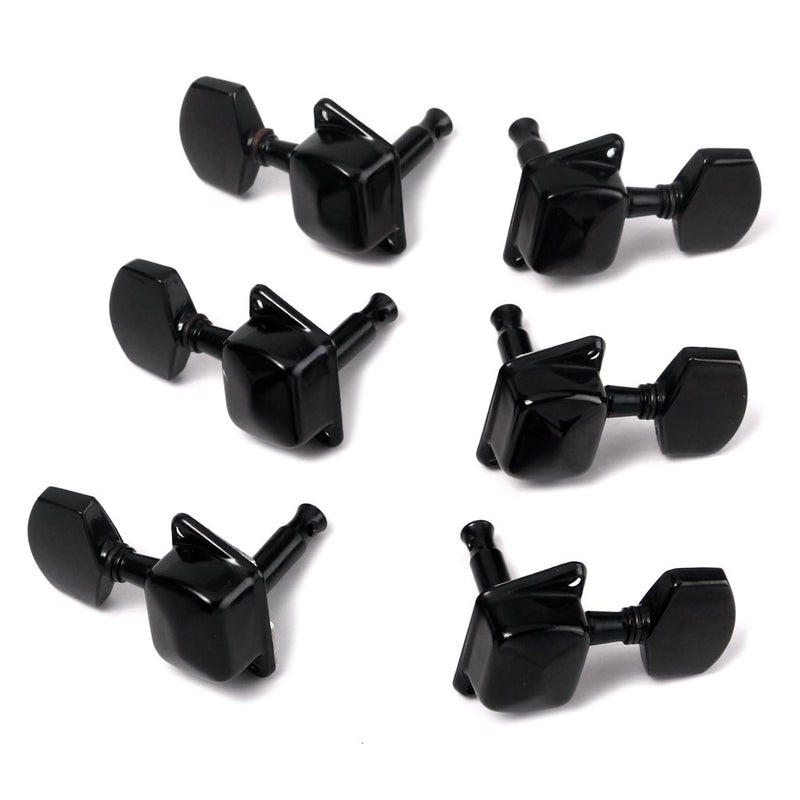 Alnicov Semiclosed Guitar Tuners 3L3R String Tuning Pegs Keys Machine Heads Set For Epiphone Les Paul Electric Guitar Or Acoustic Guitar, Black