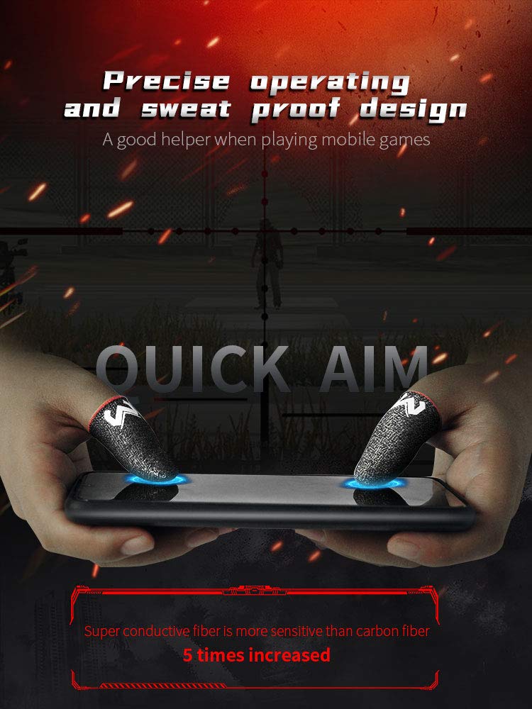 Mobile Game Finger Caps Non-Slip Touch Screen Gloves Anti-Sweat Finger Sleeves Shoot Aim Thumb Cover Mobile Phone Accessories for Call of Duty Mobile, Pubg, LOL Wild Rift, iOS, Android (3 Pairs)