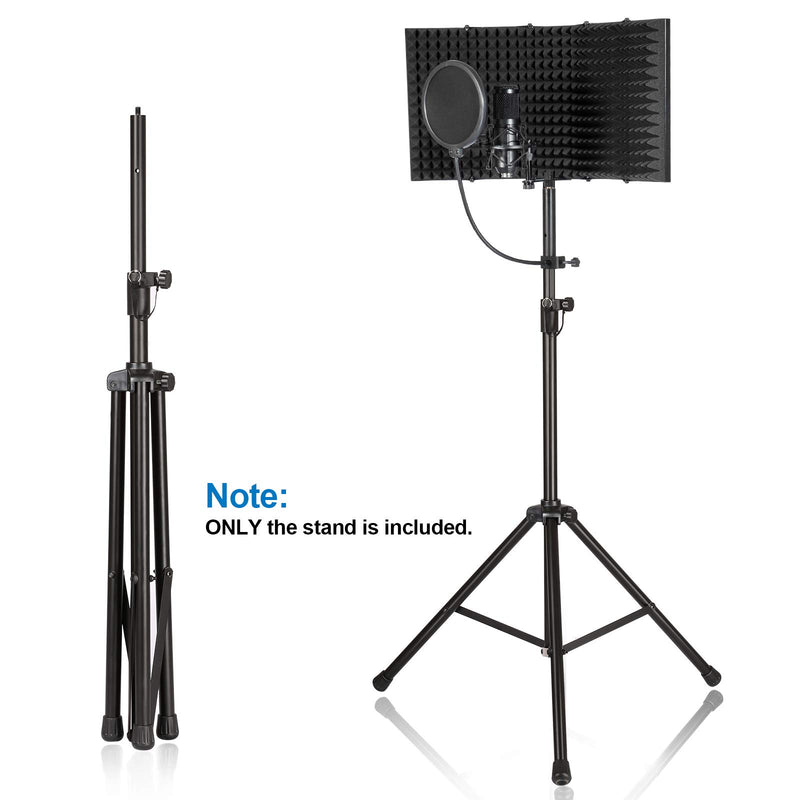Microphone Stand, AGPtEK Wind Screen Bracket Stand with Adjustable and Non-slip Tripod Base (Black)