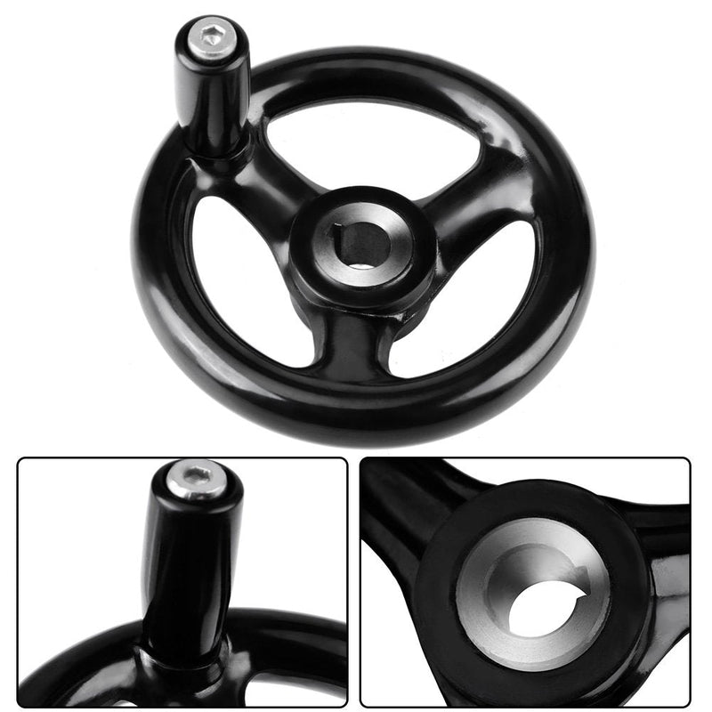 Dia. 4inch 100mm Premium Handwheel with Knob Handle, 3 Spoke Disassemble Hand Wheel Replacement Parts of Industry Machines Mill Drillpress Crank Lathe Table