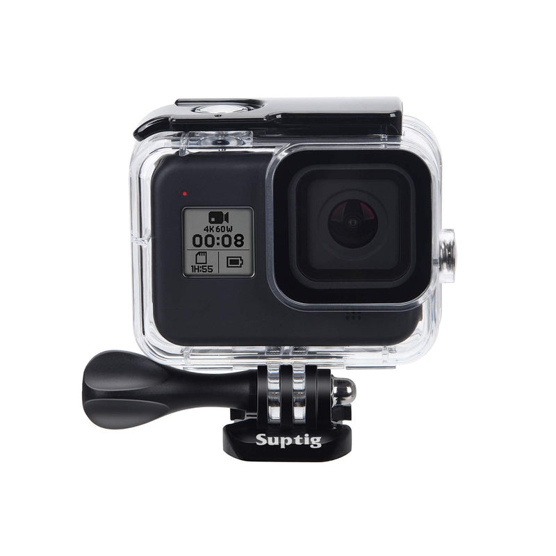 Suptig Waterproof Case Protective Housing Compatible for GoPro Hero 8 Black Waterproof 196ft (60 Meters)