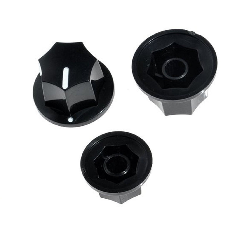 Jazz Bass Knobs Black Metric Size for Fender Jazz Bass 2V+1T