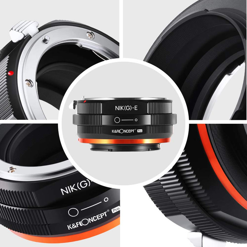 K&F Concept Lens Mount Adapter, G Mount F/AI/G Lens to E-Mount/NEX Camera Body Mount Adapter with Matting Varnish Design