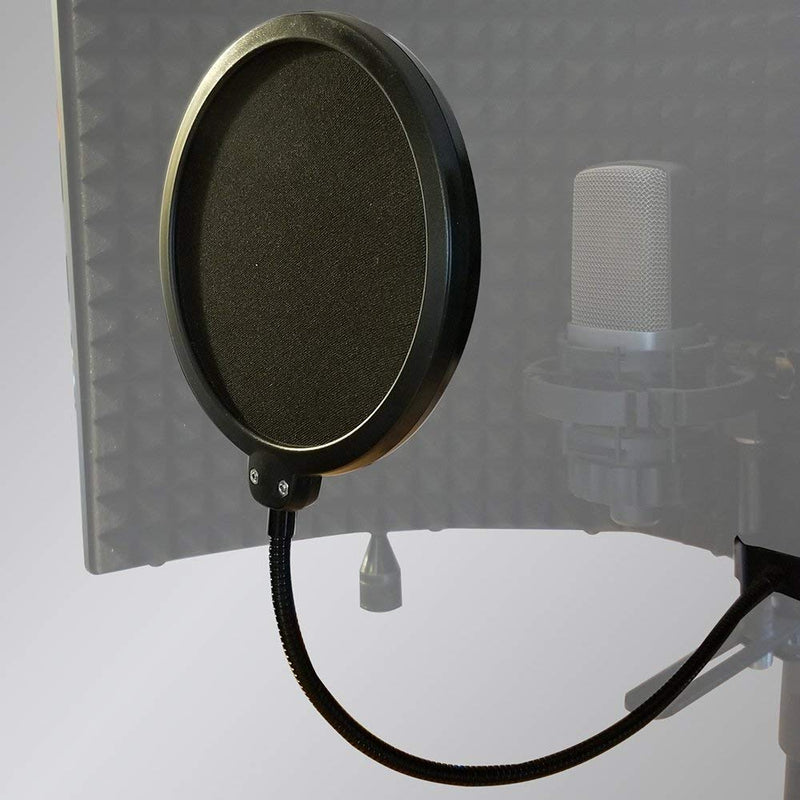 AxcessAbles 6” Dual Layer Nylon Studio Microphone Pop Filter/Blocker with Adjustable Gooseneck and Clamp
