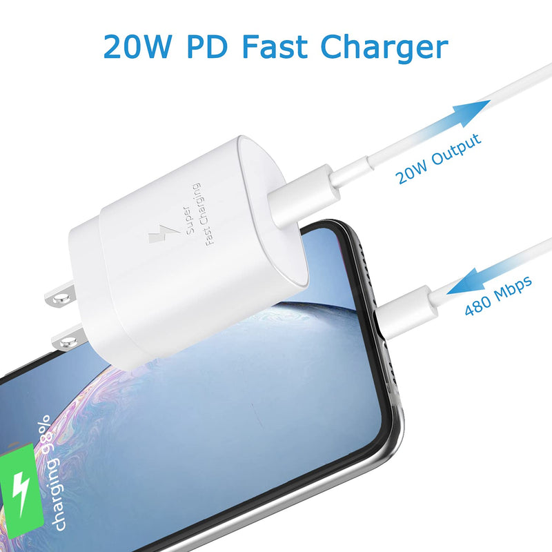 USB C Wall Charger, iPhone 13 12 Fast Charger Block, PD 20W USB-C Power Adapter for iPhone 13/13 Pro/13 Pro Max/13 Mini, iPhone 12/12 Pro Max, iPhone 11/11 Pro Max, iPad Pro, Samsung Galaxy (2-Pack)