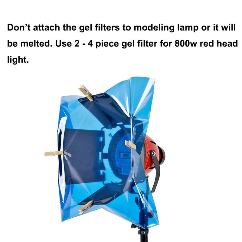 Selens Color Correction Gel 16x20 Inches Colored Lighting Filter Sheet for 800W Red Head Light Strobe Flashlight Photo Studio Film Photography, Orange&Blue Blue&Orange