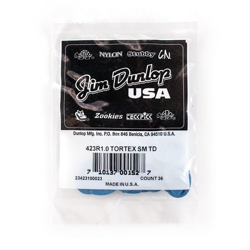 Dunlop 423R1.0 Tortex Small Tear Drop, Blue, 1.0mm, 36/Bag