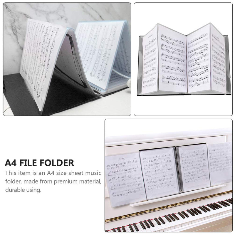 ARTIBETTER Music Folder Plastic Sheet Music Folders Accordion File Expandable Documents File Paper Storage Sheet Organizer for Musician Perfornmance White