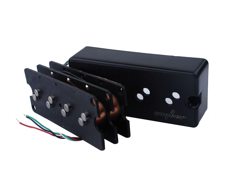 [AUSTRALIA] - Guyker Double Noise Reduction Pickups Split Coil Humbucking 4 String Bass Pickups Bridge + Neck Alnico Black, GK-DB4N 