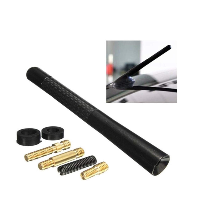 4.7-inch Black Carbon Fiber Antenna for Chevrolet Toyota Jeep Various Radio Universal (Black Antenna) Black antenna