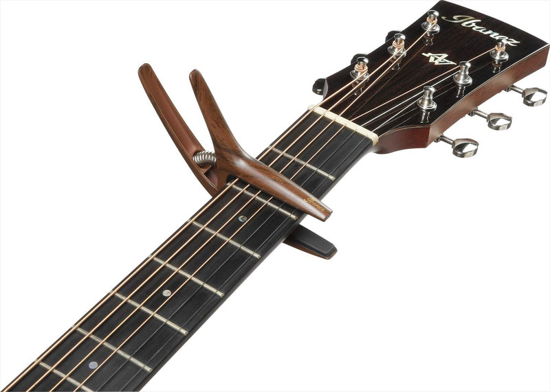 Ibanez ICGC10W Guitar Capo - For Acoustic, Electric and Classical guitar - Single-handed operation - Wood effect.