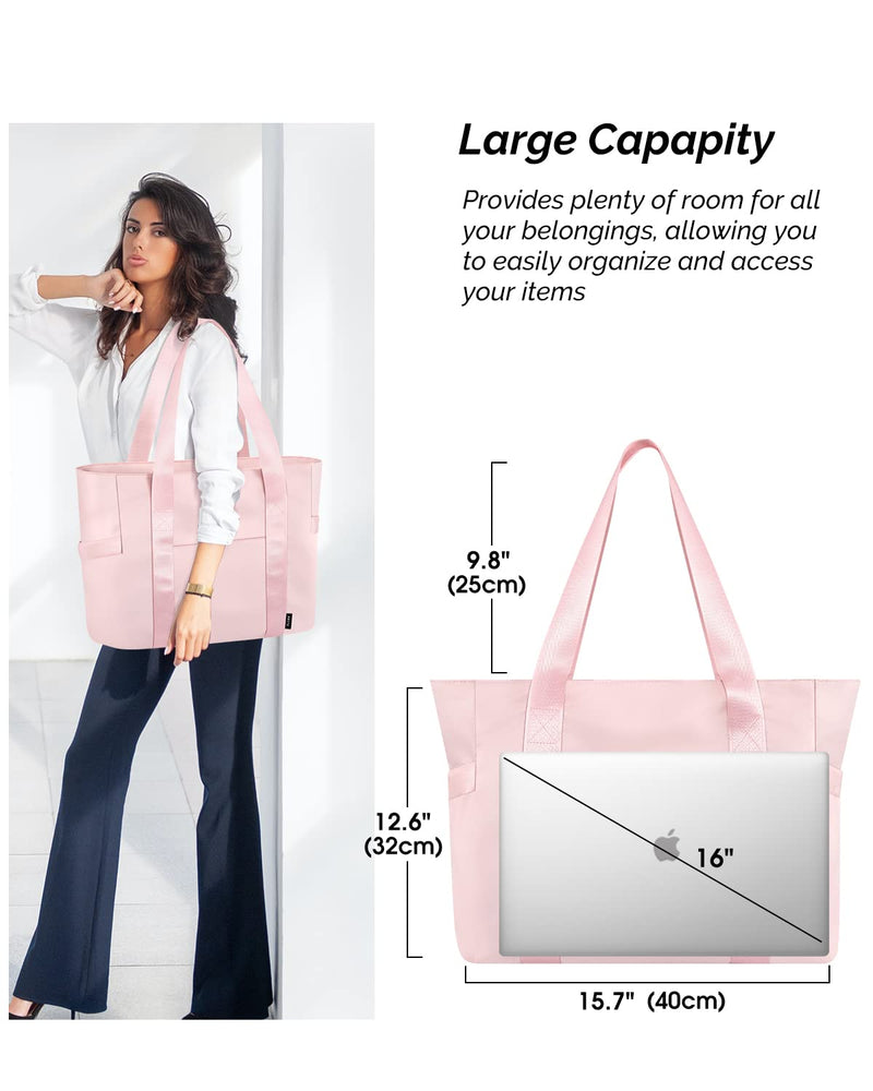 [AUSTRALIA] - Prite Tote Bag for Women Weekender Bag with Laptop Compartment for Work Nurse School Travel Gym Pink 