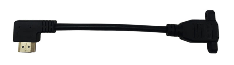 CERRXIAN 15cm 6inch High Speed HDMI 2.0 Left Angle HDMI 2.0 Male to Female Extension Cable with Screw Hole Panel Mount Support 4K 60hz Resolution for Blu Ray Player, 3D TV, Roku, Xbox360 (Black) (L)