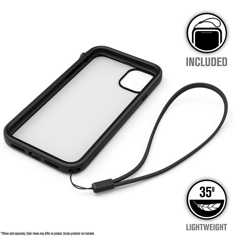 Catalyst - Case for iPhone 11 Case with Clear Back, Heavy Duty 10ft Drop Proof, Truss Cushioning System, Rotating Mute Switch Toggle, Compatible with Wireless Charging, Lanyard Included - Black Stealth Black Medium