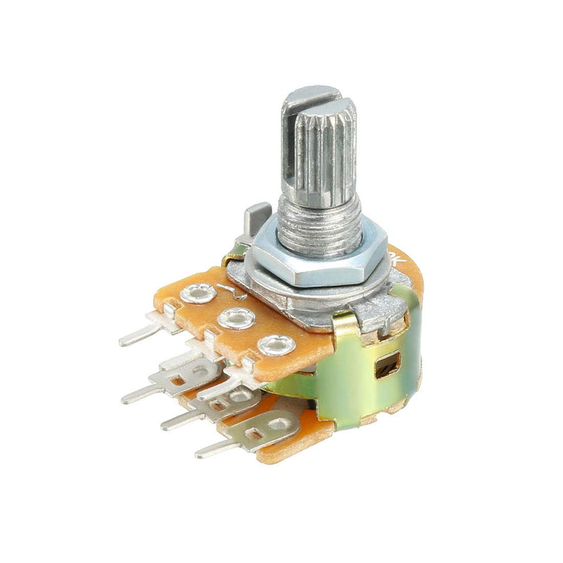 uxcell WH148 10K Ohm Variable Resistors Dual Turn Rotary Carbon Film Taper Potentiometer 5pcs