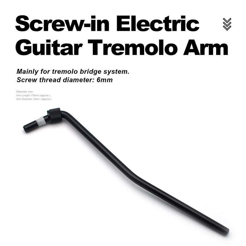 MAXCHEER 6MM Screw-in Electric Guitar Tremolo Arm Whammy Bar Thread Whammy Bar for Floyd Rose Tremolo System, Electric Guitar Replacement (Black) Black