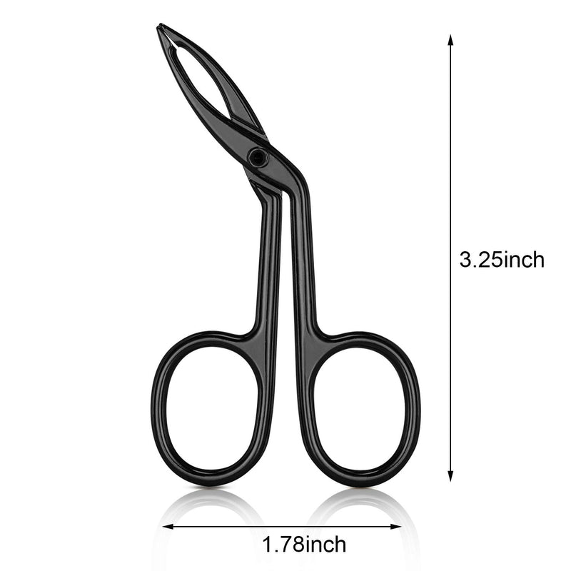 3 Packs Eyebrow Tweezers, Scissors Shaped Eyebrow Straight Tip Tweezers Clip, Flat Tip Tweezers Hair Plucker, Straight Tip Hairgripping Eyebrow (Black Plated) Black Plated