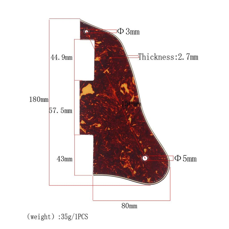 Alnicov Pickguard for Gibson ES-335 Guitar,Short Style (3 Ply Red Tortoise)