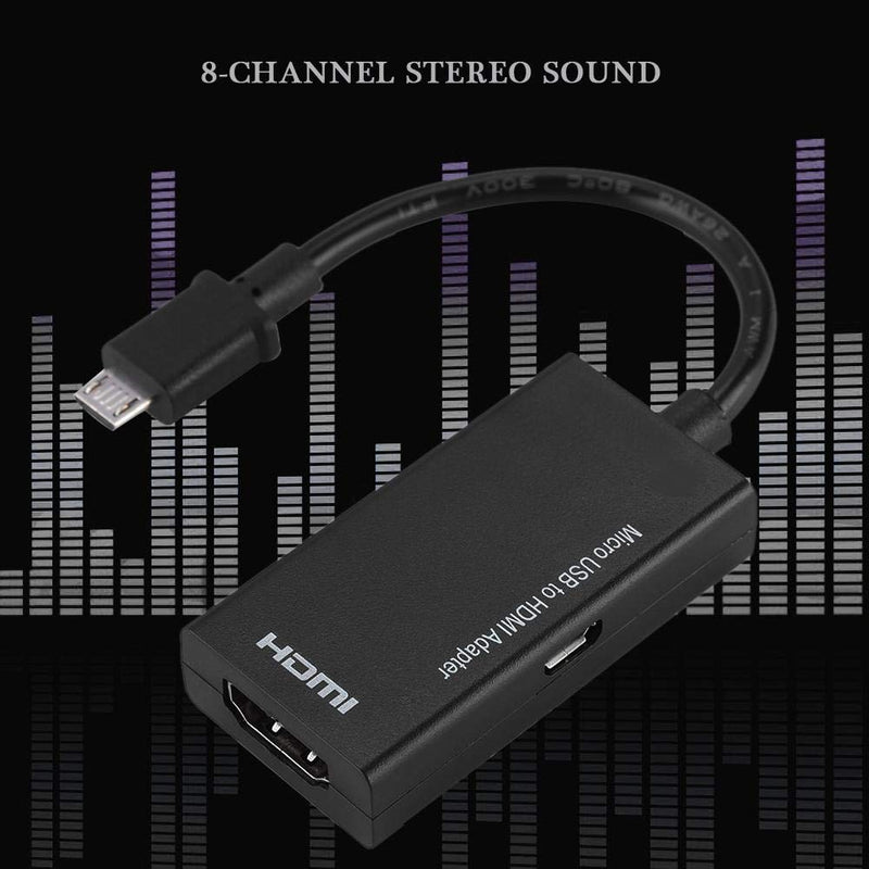 Micro USB to HDMI Adapter Android Phone to HD TV Adapter - Super High Resolution up to 1080P and 8-Channel Stereo Sound - Stable Signal Transmission,W