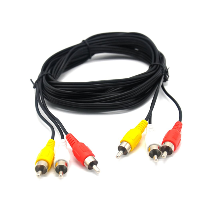 Padarsey RCA 10FT Audio/Video Composite Cable DVD/VCR/SAT Yellow/White/red connectors 3 Male to 3 Male 10ft Male to Male