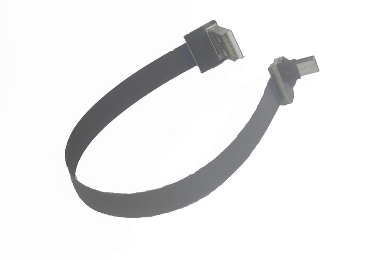Soft Flat Slim Thin Ribbon Micro USB Male 90 Degree Angled to Standard USB A Male 90 Degree Angled for sync and Charging Black (15CM Micro USB 1 to Standard USB A UP) 15CM Micro USB 1 to Standard USB A UP
