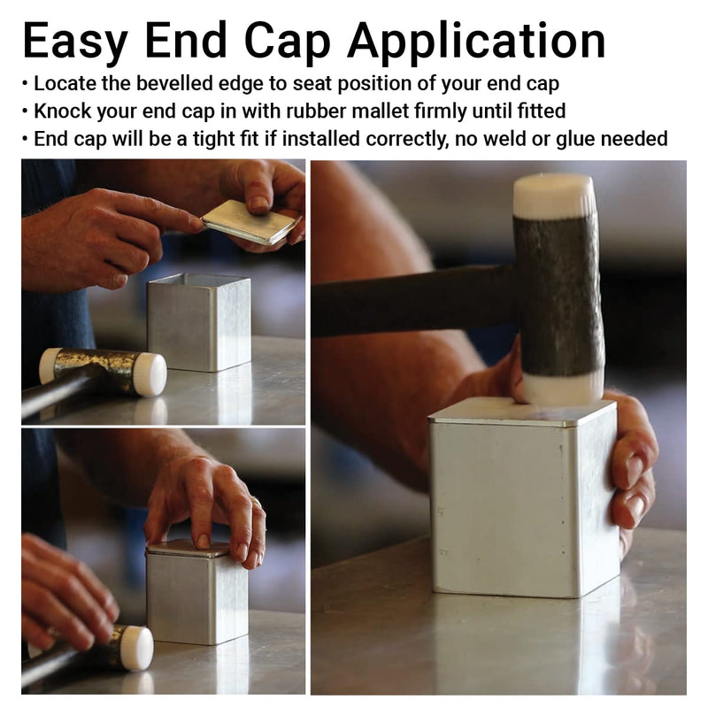 Nelsons CNC 10 Pack 1.25x1.25 Inch Aluminum Square End Caps for Square Tubing - Premium Quality Easy Install Plug Metal Fence Posts, Metal Pipe, Aluminum Tubes, Hand Rail Ends, Metal Railing 1.25 x 1.25 x 0.125"