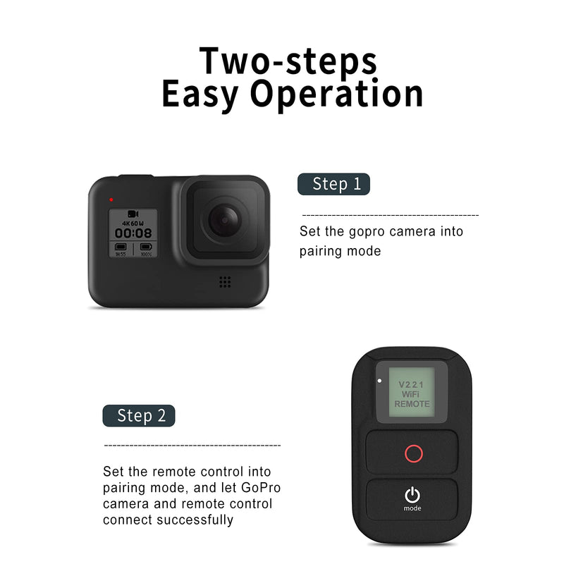 [AUSTRALIA] - Smart Remote Control, TELESIN Waterproof Wireless Remote Controller with LCD Display for GoPro Hero 8 Hero 7 Hero 6 Hero 5 Black, Session 4/5 Go Pro Accessories 