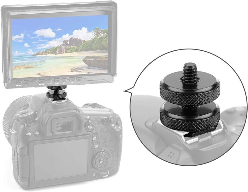 Camera Hot Shoe Mount to 1/4"-20 Tripod Screw Adapter,Flash Shoe Mount for DSLR Camera Rig (Pack of 4) Hot Shoe Mount 4Pack