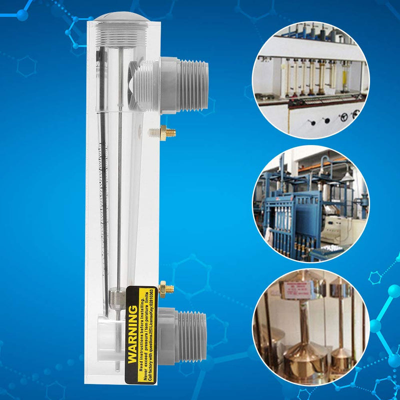 LZM-25 Acylic Flowmeter, 1-10GPM Liquid Flow Meter, Water Tube Design Liquid Flowmeter Measure, Button Panel Type Water Flow Meter, Thread Interface, External ZG1