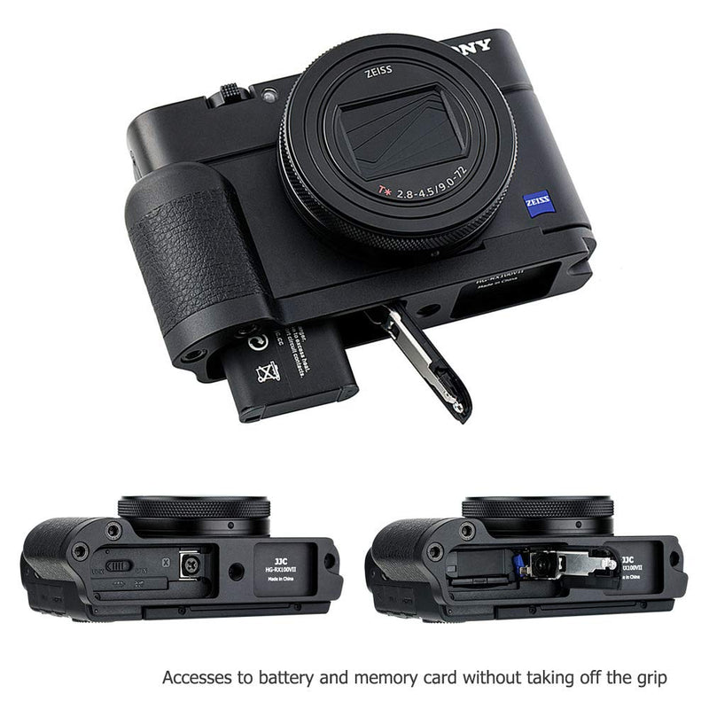 Dedicated Metal Hand Grip L Bracket for Sony RX100 VII RX100M7 Anti-Slip Holder, No Blocking to HDMI Multi Microphone Jack & Battery Memory Card Compartment, Replaces Sony AGR2 Attachment Grip