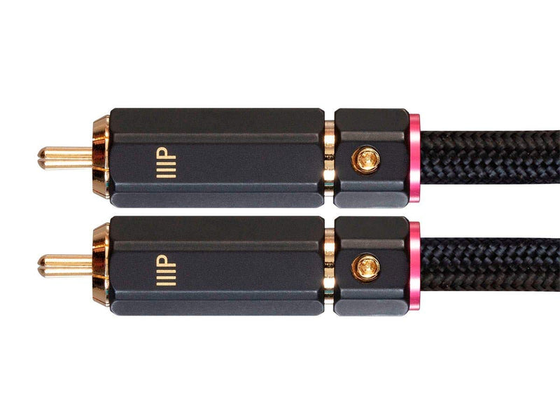 [AUSTRALIA] - Monoprice 2-Male to 1-Female RCA Y-Adapter - 1 Feet - Black | Gold Plated Connectors, Double Shielded with Copper Braiding - Onix Series 