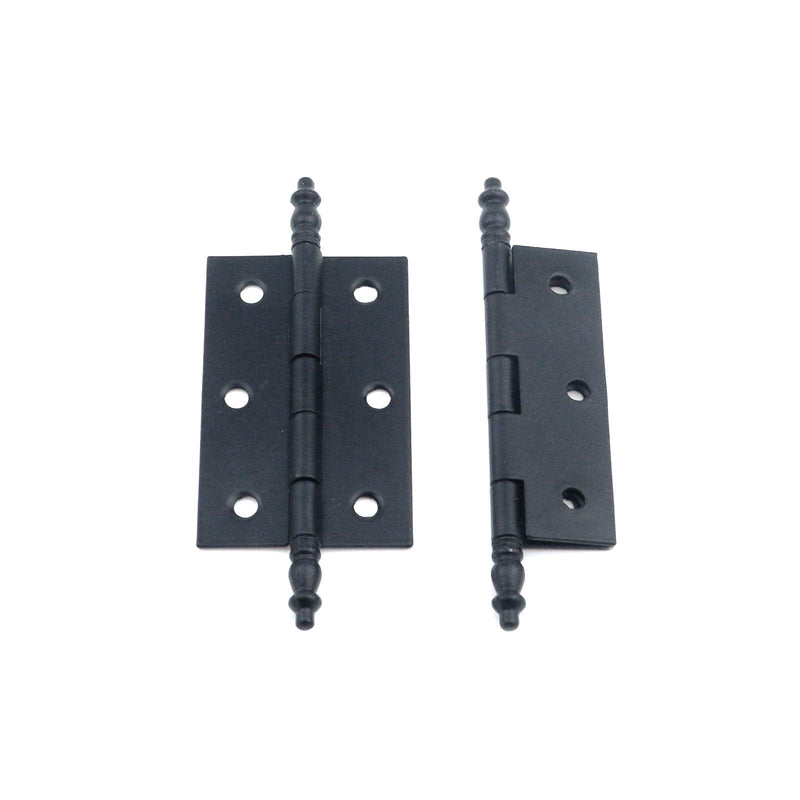 T Tulead Iron Cabinet Hinges Door Hinges 2.36"x1.41" Crown Head Hinges Black Furniture Hinges Wardrobe Drawer Box Hinges Pack of 10 with Screws