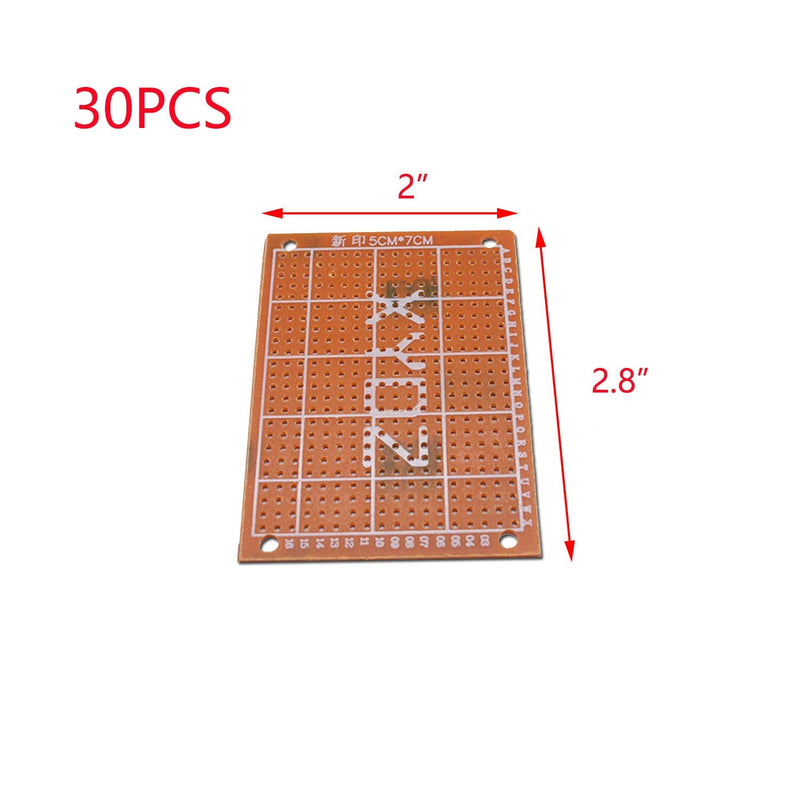 T Tulead 30PCS Perfboard Prototyping Board 5x7cm/2"x2.8" Circuit Board PCB Experiment Board Orange,2.8"x2",30PCS