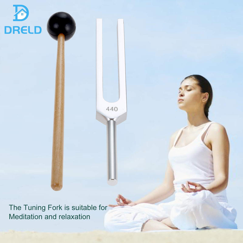 440 Hz Tuning Fork, with Silicone Hammer Bag for DNA Repair Healing, Sound therapy, Perfect Healing, Musical Instrument, Balancing, Healers, Vibration