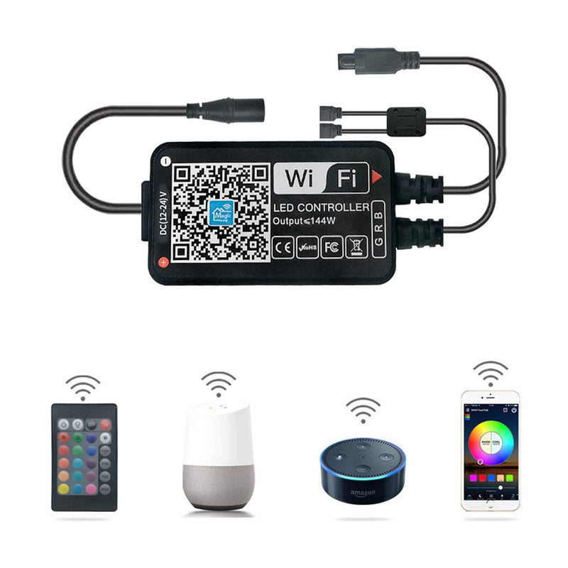 [AUSTRALIA] - Miheal WiFi Wireless Smart LED Controller with 24 Keys Remote for RGB LED Strip Lights, Compatible with Alexa Google Home IFTTT, Support Android iOS System 
