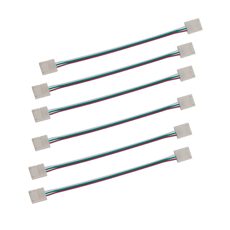 [AUSTRALIA] - BTF-LIGHTING 10PCS 3Pin 10mm Wide Dual End with 15cm Long Cable LED Strip Solderless DIY Connector Adapter Conductor for WS2811 WS2812B SK6812 LED Flexible Strip Light Dual End 10 pcs 