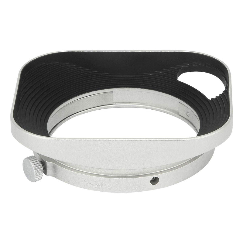 Haoge LH-M36W Square Metal Lens Hood Hollow Out Designed with Cap for Leica Summicron 35mm f2, Summicron M 35mm f2, Summicron-M 35mm f2 ASPH and Elmarit-M 28mm f2.8 ASPH Lens Silver
