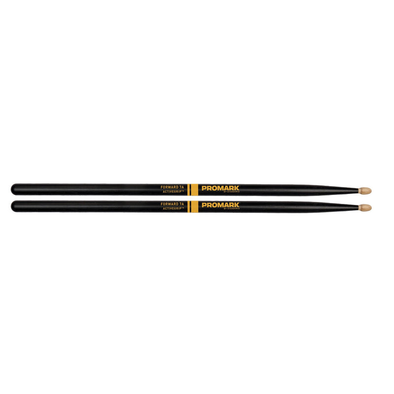 Promark ActiveGrip Forward Drumsticks, Acorn Tip, Black, Forward 7A