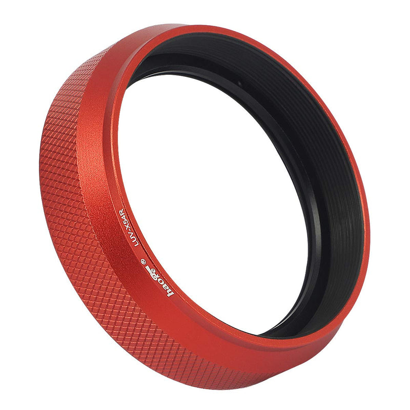 Haoge LUV-X54R Metal Lens Hood with MC UV Protection Multicoated Ultraviolet Lens Filter for Fujifilm Fuji X100V Camera Red