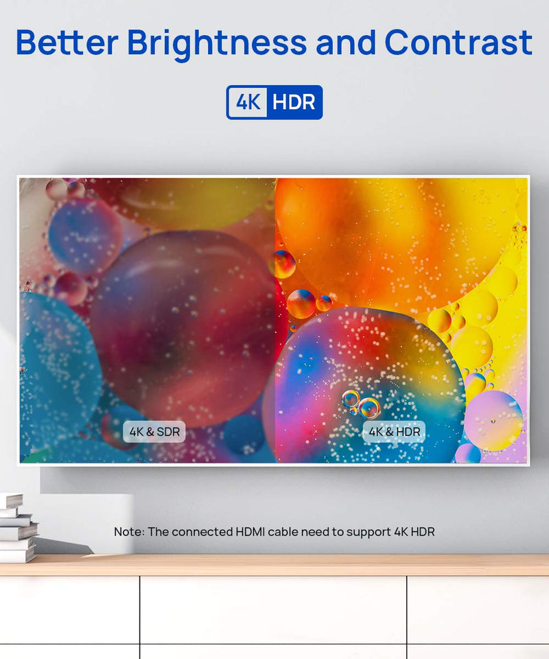 HDMI Extension Cable 10FT, JSAUX 4K 60Hz High Speed HDMI Extender Cord Male to Female Adapter Connector (HDR HDCP 2.2), Compatible with Roku TV Streaming Stick, Bluray Player, HDTV, Laptop, PC - Red