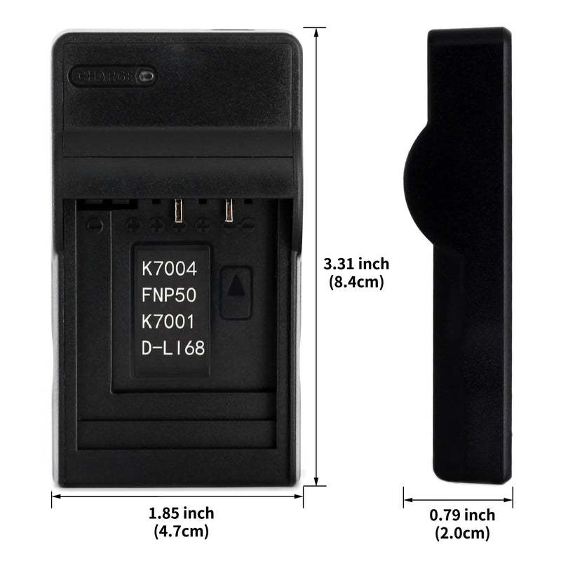 Norifon D-LI68 USB Charger for Pentax Optio A36, Optio S10, Optio S12, Optio VS20, Q, Q10, Q7 Camera and More