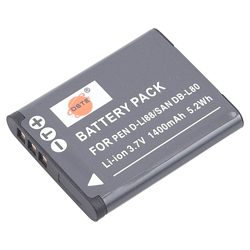 [AUSTRALIA] - DSTE Replacement for 2X D-Li88 Li-ion Battery Compatible Pentax Optio H90 P70 P80 W90 WS80 Camera as DB-L80 VW-VBX070 