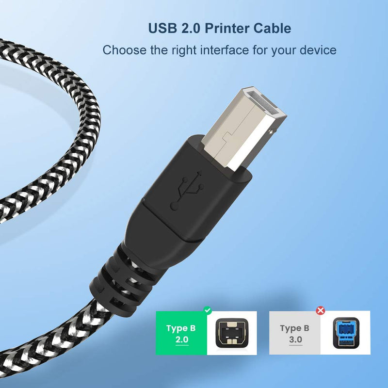 USB C to USB B MIDI Cable 6.6ft, Type C to USB MIDI Cable for Samsung Huawei Laptop MacBook to Midi Controller, Midi Keyboard, Printer Scanner, Audio Interface Recording and More