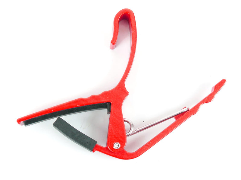 Bray Red Universal Trigger Clamp Guitar Capo With Rubber Padding - Perfect For Any Acoustic, Electric And Bass Guitar - Quick Release