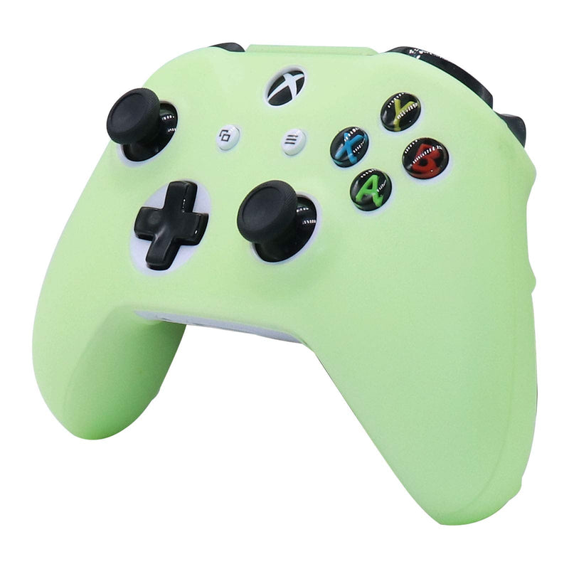 HLRAO Controller Skins Silicone Grip Glow in The Dark Protective Case for Xbox One Controller + 6 Grips Accessories Glow in The Dark. Glow Green