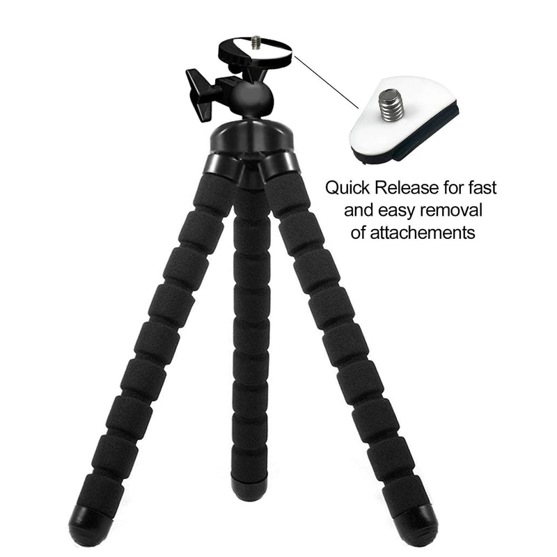 Acuvar 10” inch Flexible Tripod with Quick Release & an eCostConnection Microfiber Cloth