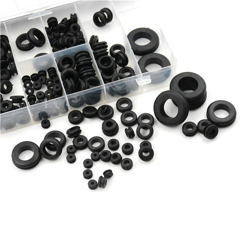 LTKJ 200pcs Black Rubber Grommet Assortment Set Harness Grommet Electrical Wire Gasket - 1/8", 3/16", 1/4", 5/16", 3/8", 1/2", 5/8",3/4"