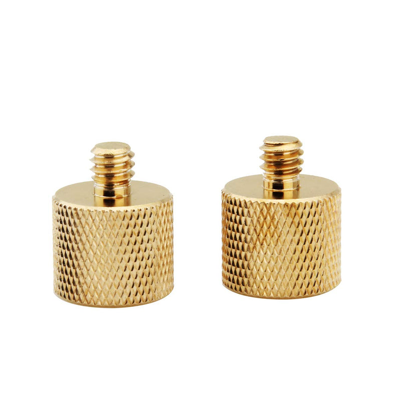 XINJUE 2 Pieces (Solid Brass) for Microphone Holder, Camera Tripod Adapter/Fixed stabilizer/1/4 Female to 3/8" Male. 3/8" Internal Thread to 1/4 External Thread Adapter