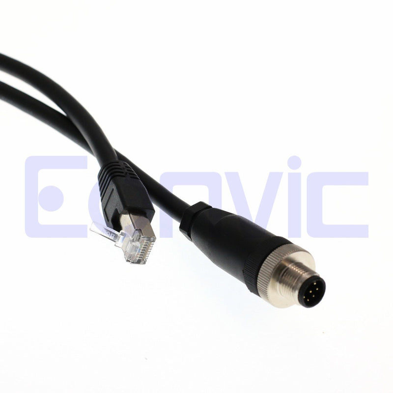 Eonvic M12 to RJ45 8Pin Male Gigabit Cognex Industrial Camera High Flex Cables